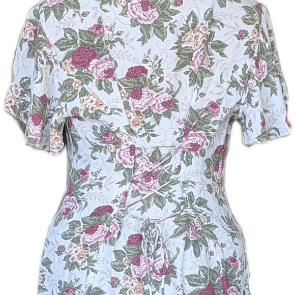 Cream Floral Vintage Dress - Picture 4 of 8